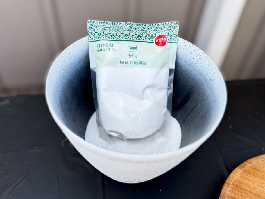 bag of sand in pot