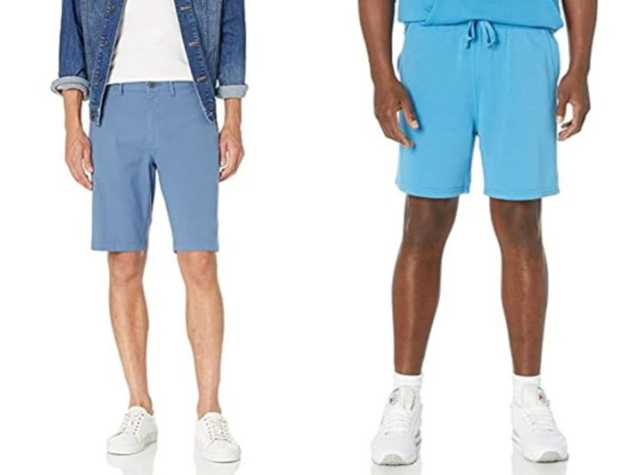 two mem amazon essentials blue shorts